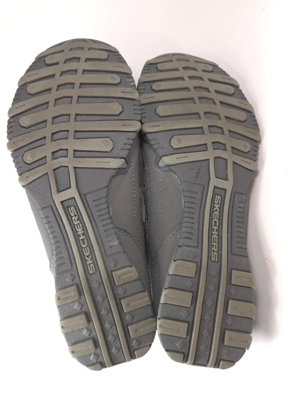 Skechers Bikers Gray & Teal Slip‑On Bungee‑Lace Walking Sneakers Sz 8